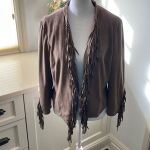 Jou Jou Mushroom Fringe Jacket w/ Zipper Sleeve (L)